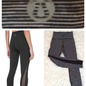 LULULEMON MESH BACK HIGH WAIST LEGGINGS
